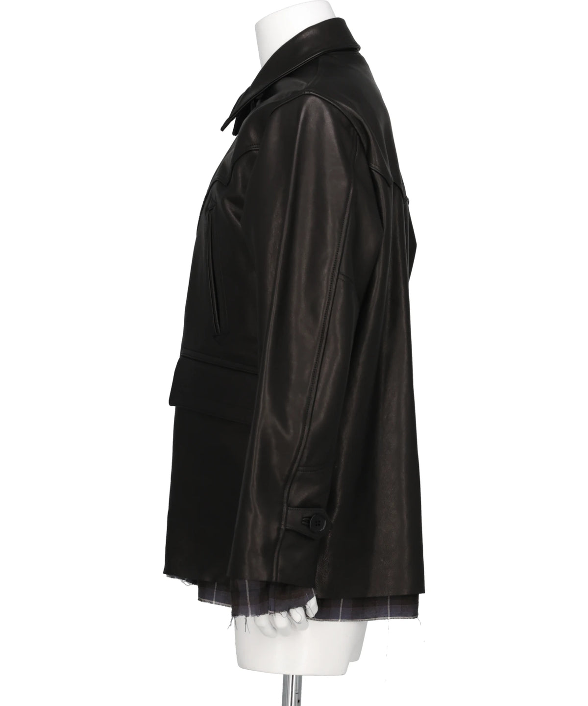 SHINIG COLLAR LEATHER JACKET