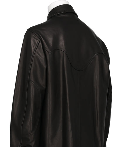 SHINIG COLLAR LEATHER JACKET
