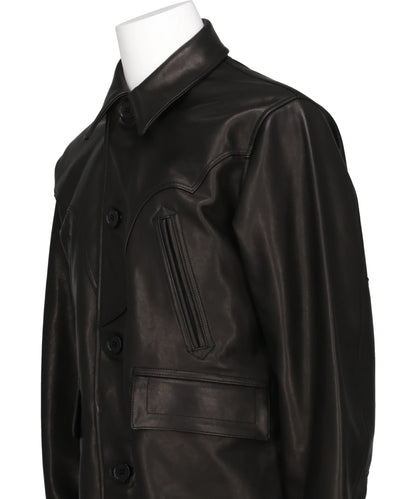 SHINIG COLLAR LEATHER JACKET