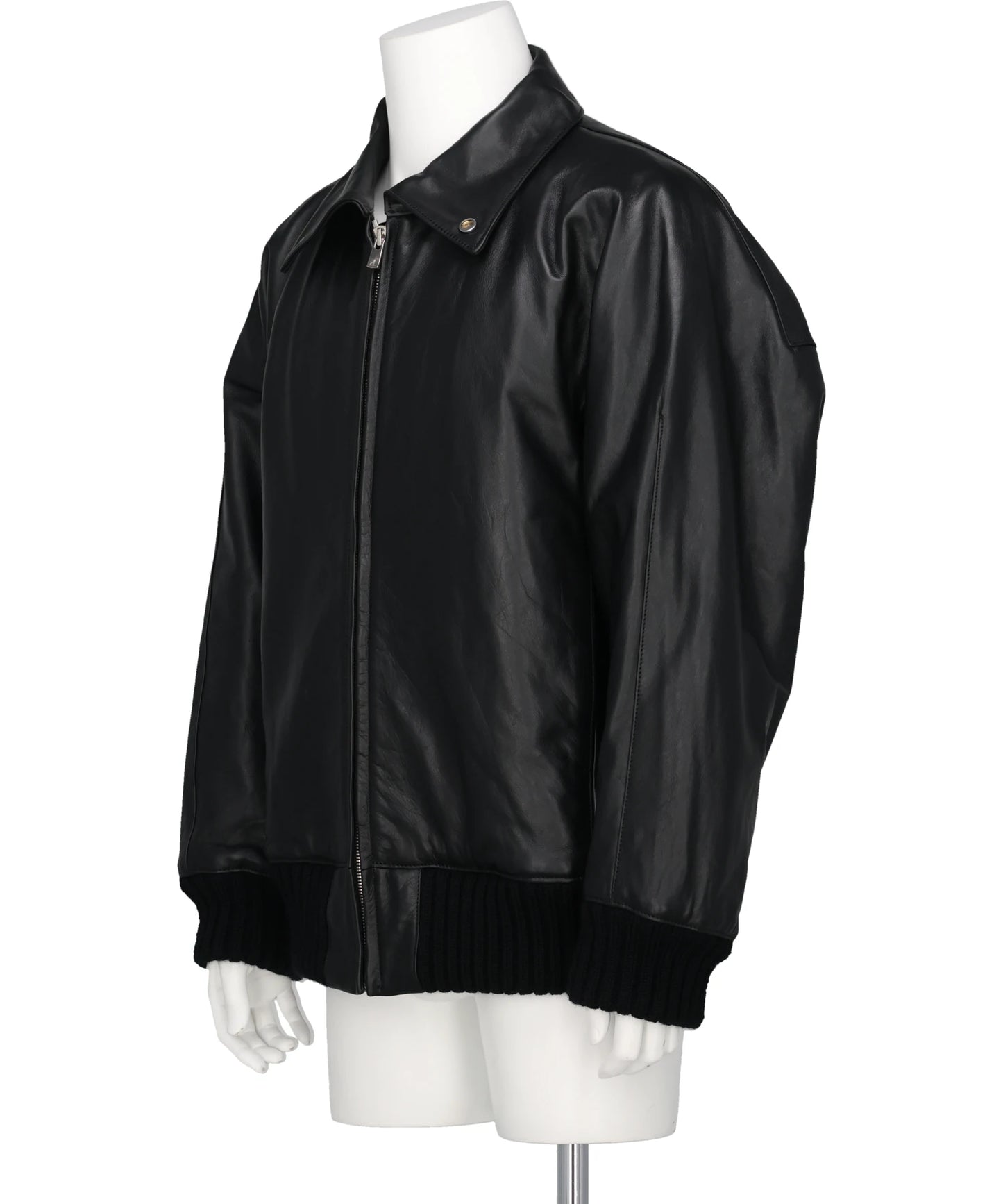 LEATHER ZIP-UP BLOUSON