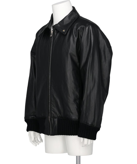 LEATHER ZIP-UP BLOUSON