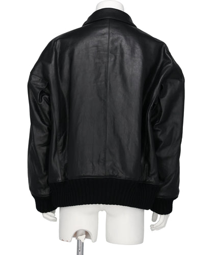 LEATHER ZIP-UP BLOUSON