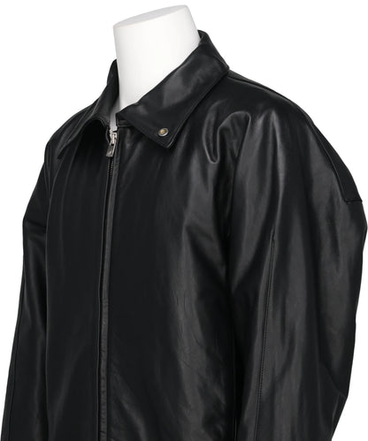 LEATHER ZIP-UP BLOUSON