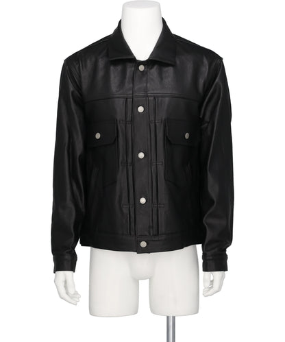 YOKE(ヨーク) LEATHER TRUCKER JACKET