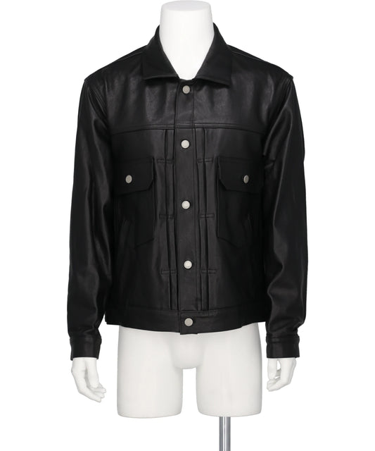 YOKE(ヨーク) LEATHER TRUCKER JACKET