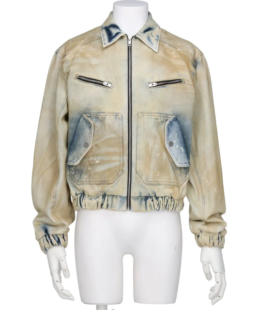 DENIM LINING BOMBER - YELLOW DIRTY DENIM