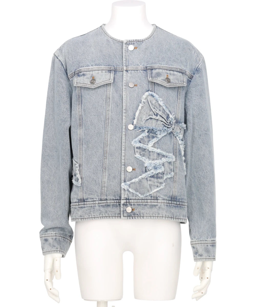 RIBBON DETAIL DENIM JACKT