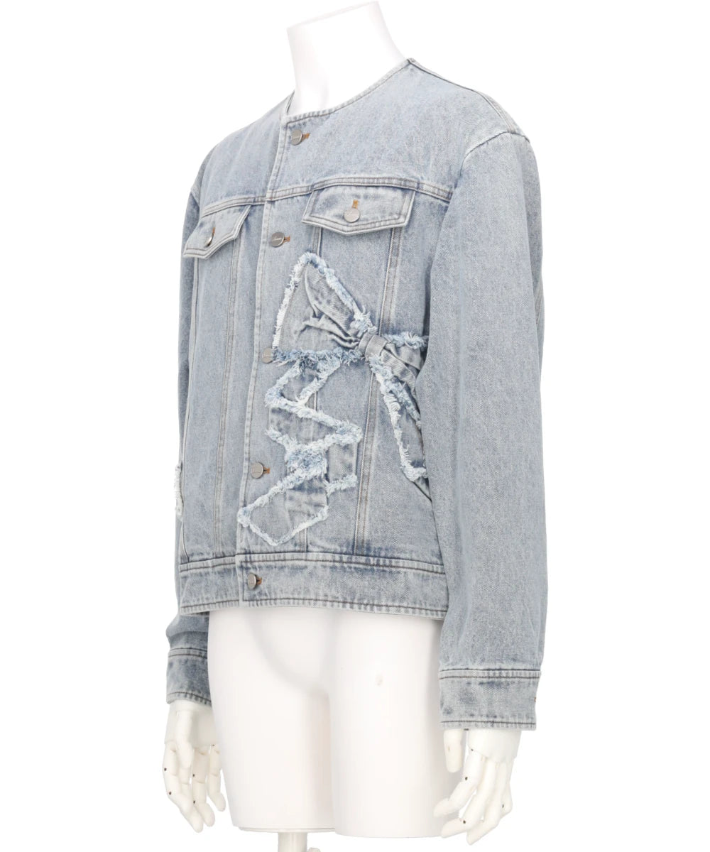 RIBBON DETAIL DENIM JACKT