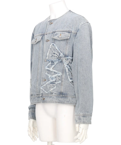 RIBBON DETAIL DENIM JACKT