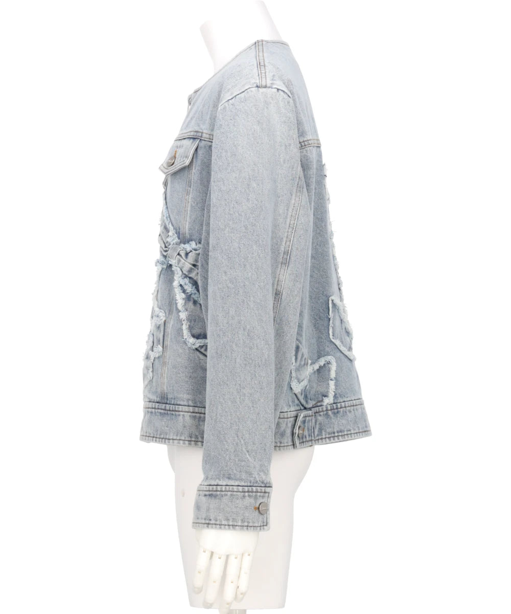 RIBBON DETAIL DENIM JACKT
