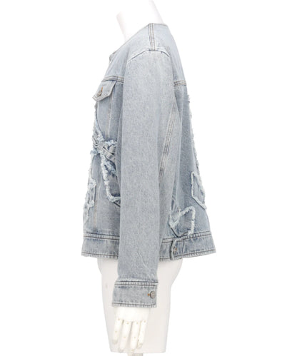 RIBBON DETAIL DENIM JACKT