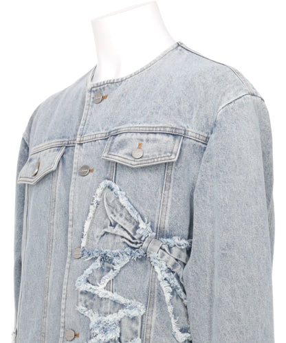 RIBBON DETAIL DENIM JACKT