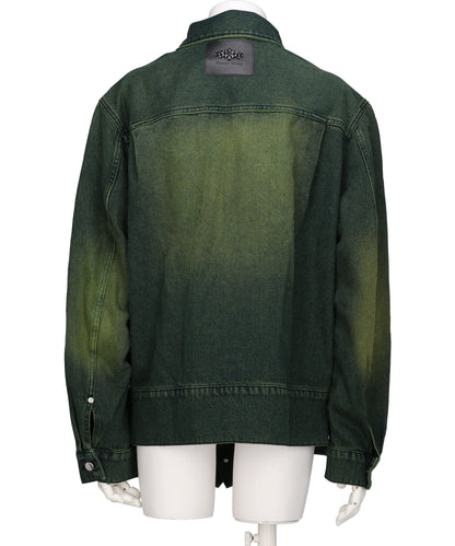 MULTI BELT WAIST TAIL DENIMTRUCKER JACKET W/ EMB