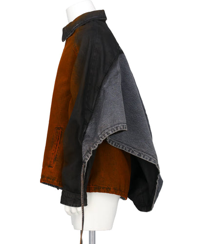 CONVERTIBLE HOODED DENIM JACKET