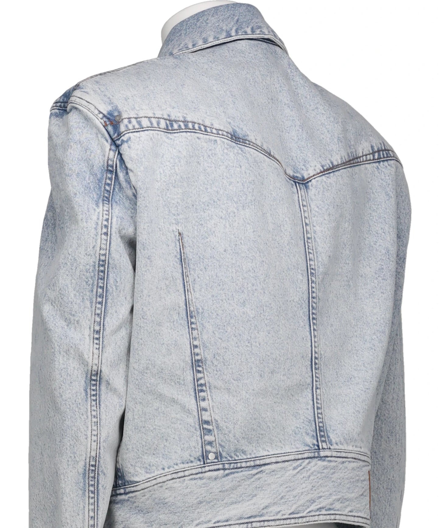 DENIM ZIPPED WIDE SHOULDERS JACKET