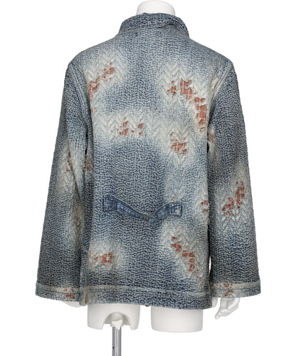 "BORO" DENIM SHAWL COLLAR JACKET