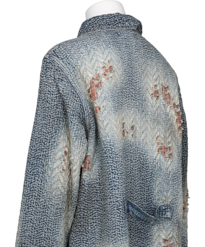 "BORO" DENIM SHAWL COLLAR JACKET