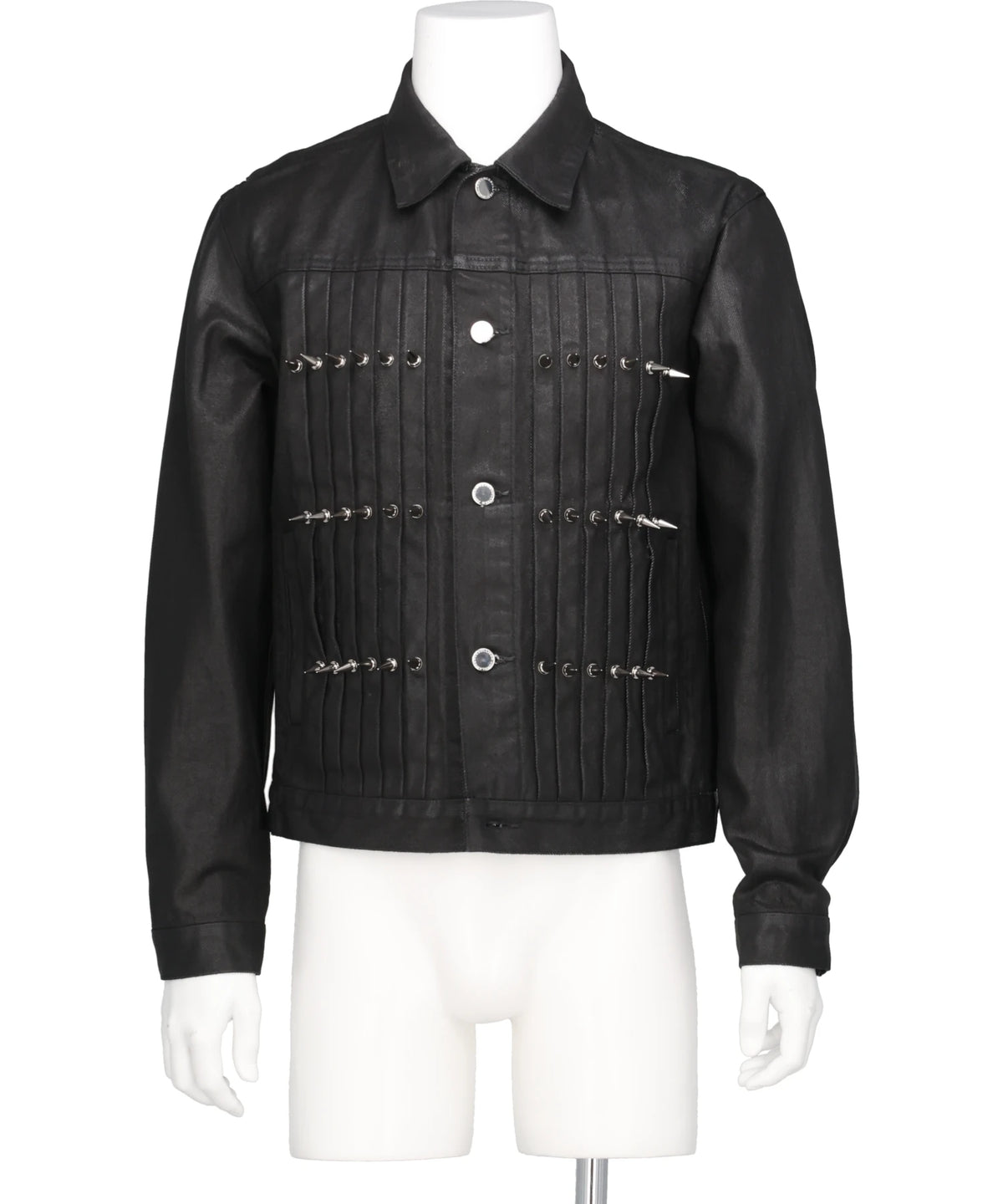JOHN LAWRENCE SULLIVAN WASHED DENIM STUDDED JACKET