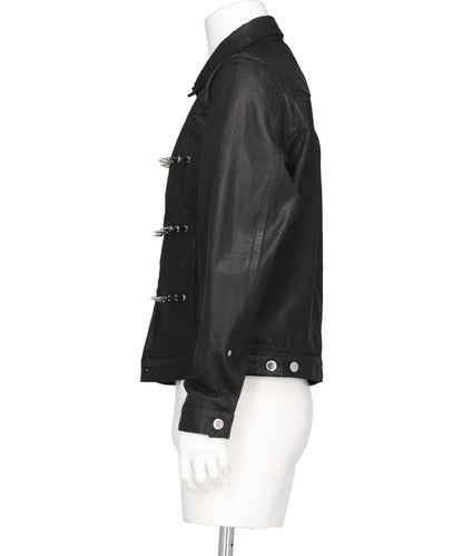 WASHED DENIM STUDDED JACKET