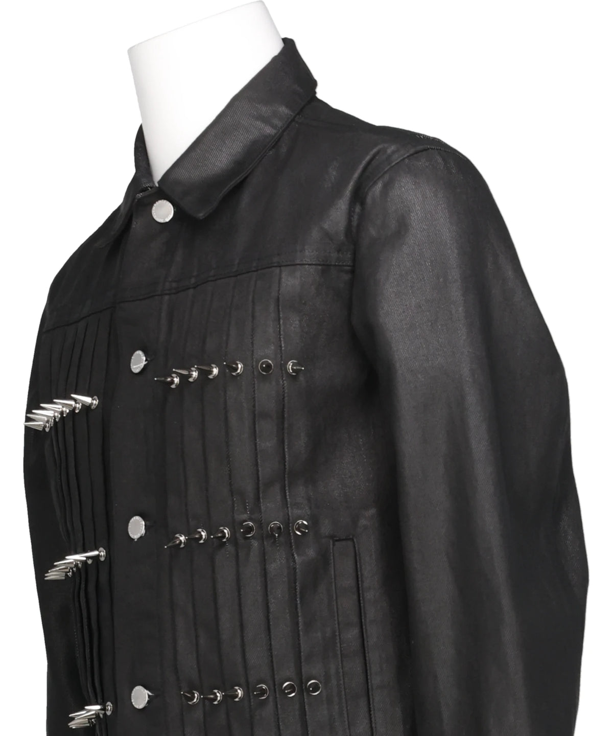 WASHED DENIM STUDDED JACKET