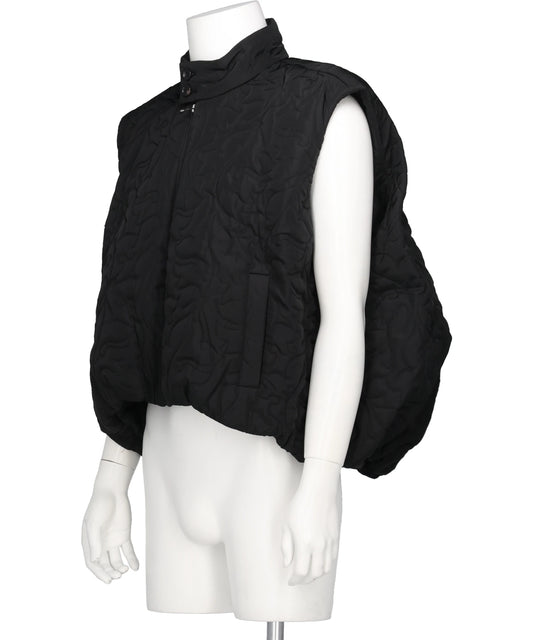 FLOWER PATTERN QUILTED GILET