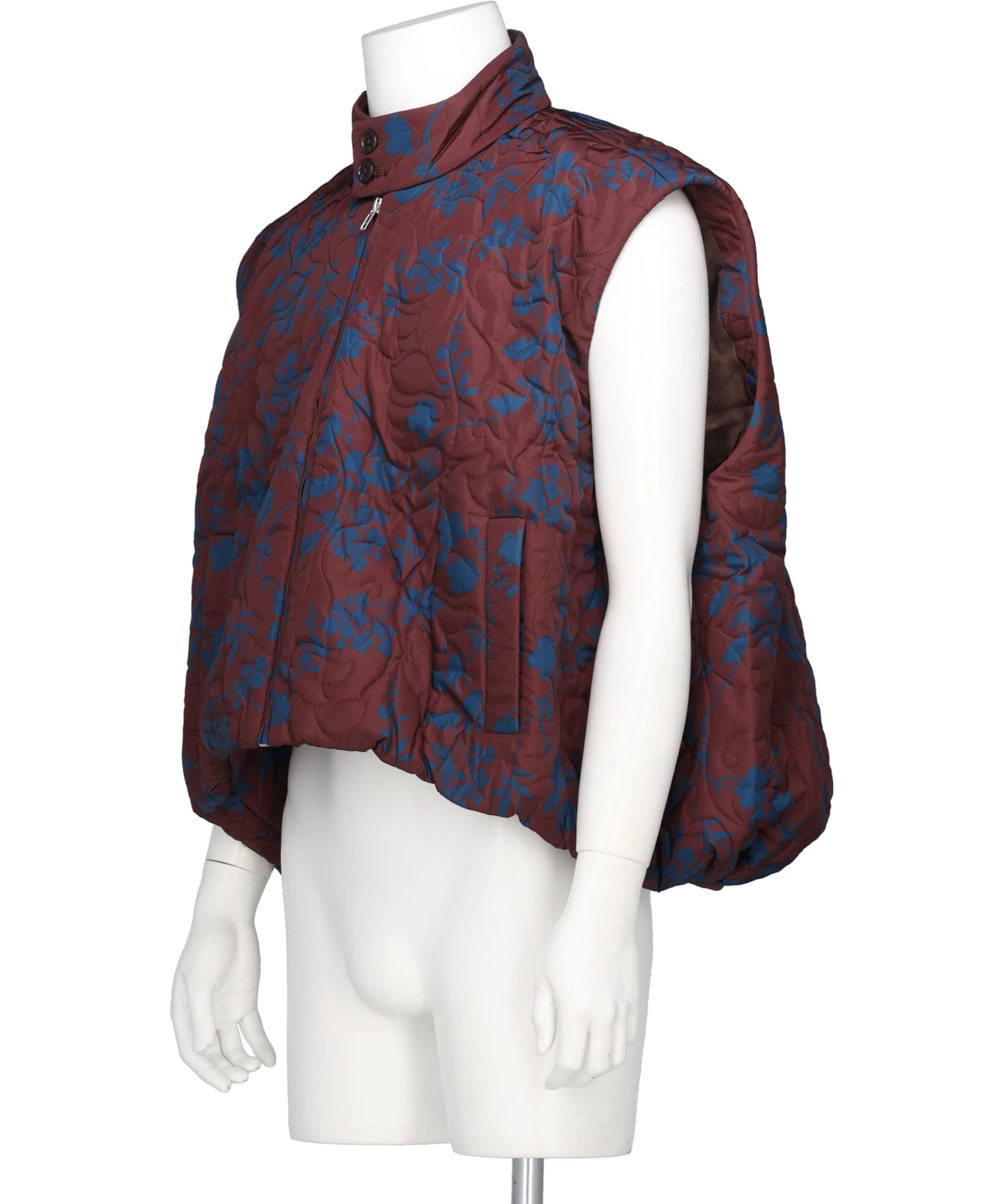FLOWER PATTERN QUILTED GILET