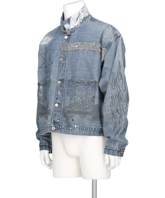 CHAIN DENIM BLOUSON