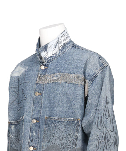 CHAIN DENIM BLOUSON