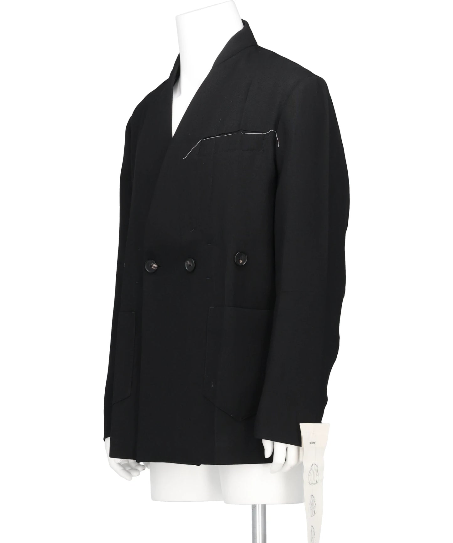 NO LAPEL ORIGAMI JACKET MAKISU WOOL