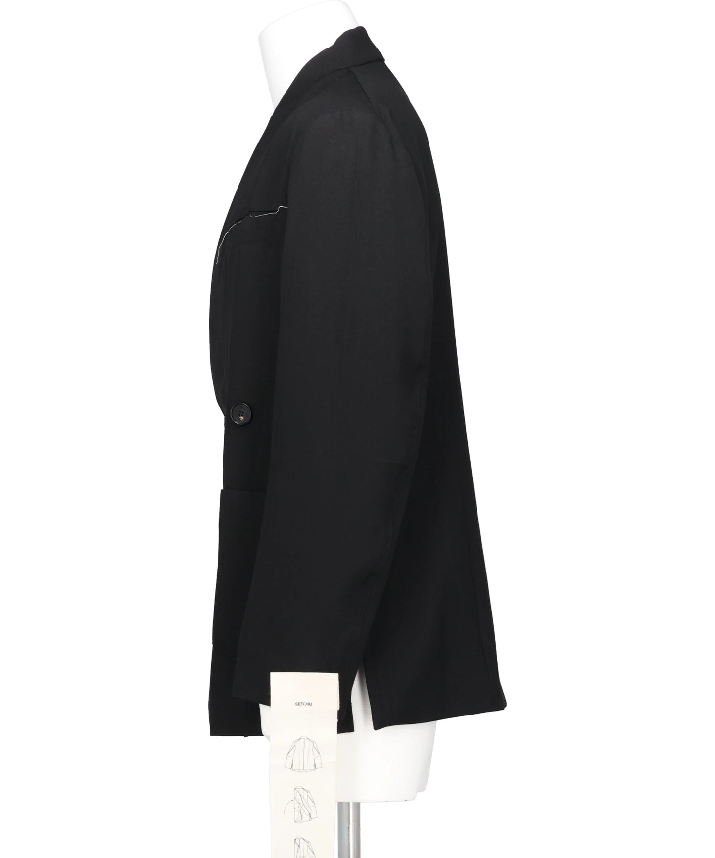 NO LAPEL ORIGAMI JACKET MAKISU WOOL