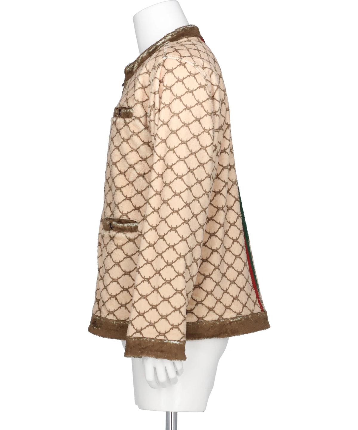 FUR TRANSFER COLLARLESS JACKET