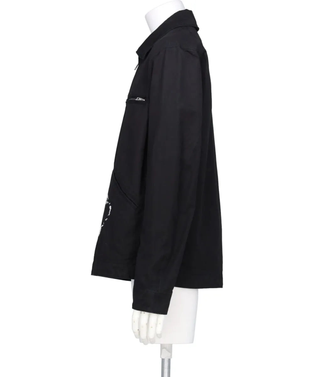 WOVEN EMBROIDERY WASHED WORK JACKET