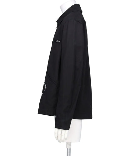 WOVEN EMBROIDERY WASHED WORK JACKET