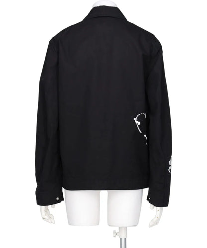 WOVEN EMBROIDERY WASHED WORK JACKET