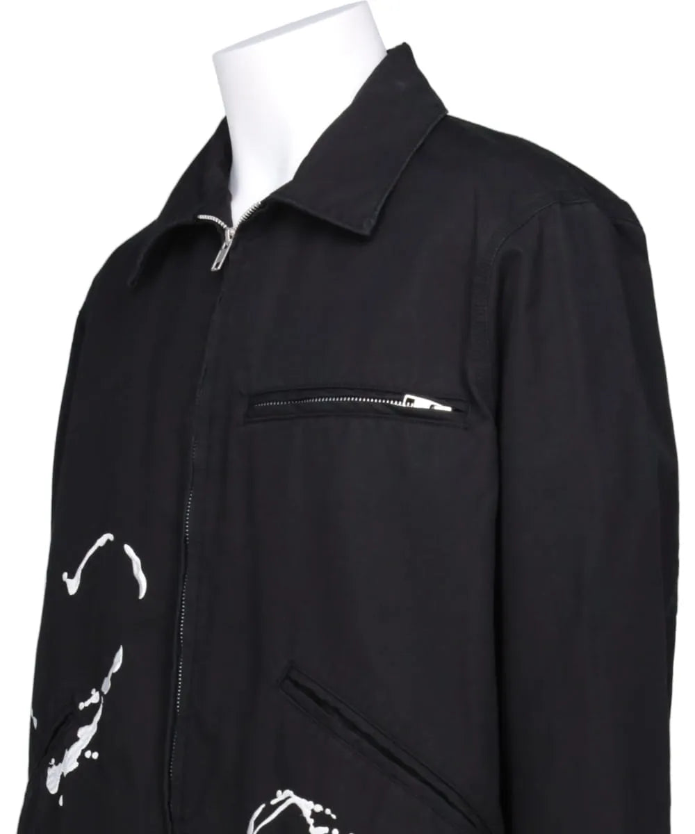 WOVEN EMBROIDERY WASHED WORK JACKET
