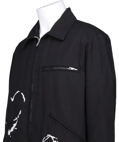 WOVEN EMBROIDERY WASHED WORK JACKET