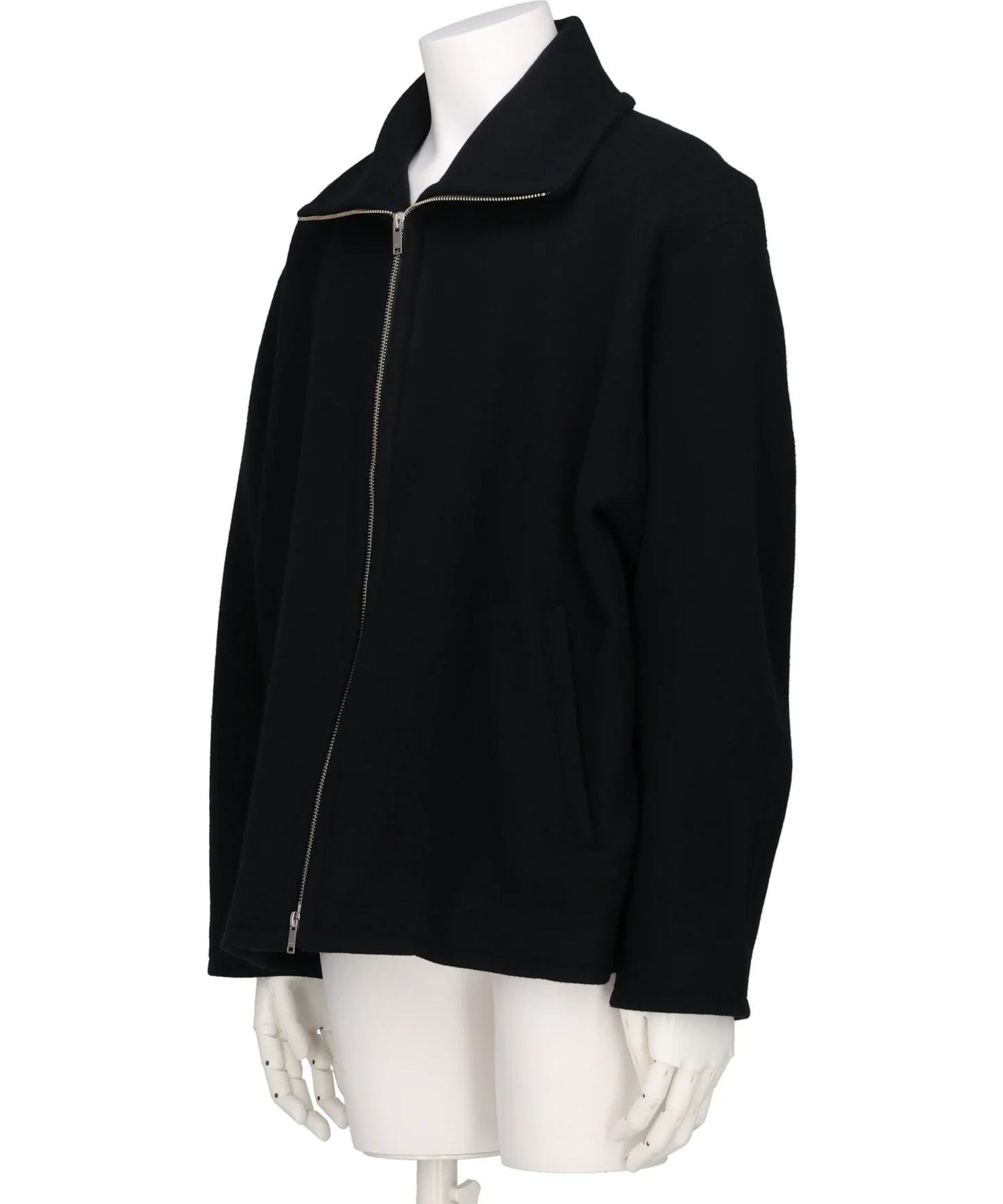 MELTON STAND COLLAR ZIP BLOUSON