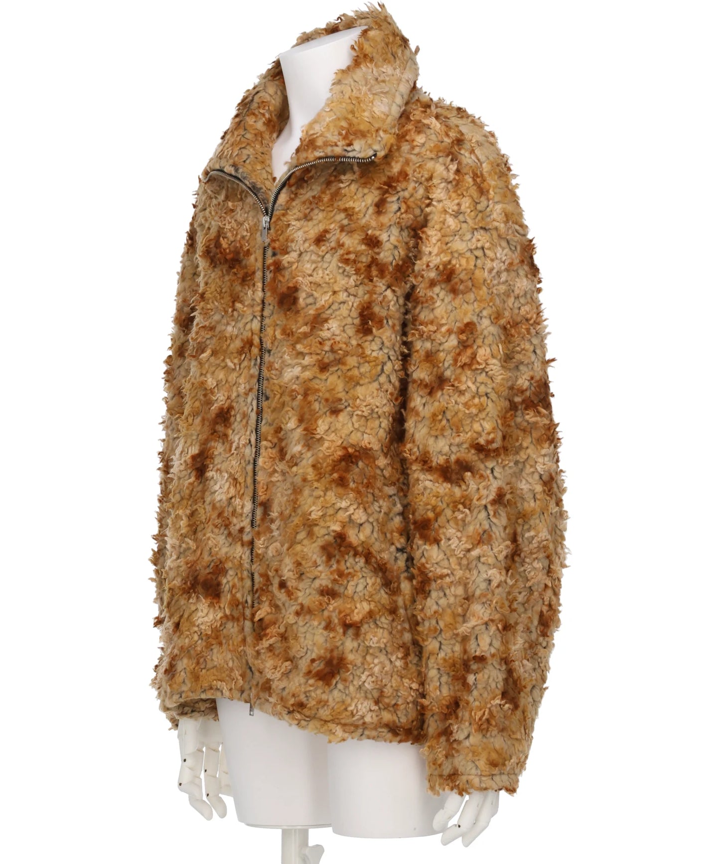 JACQUARD BOA STAND COLLAR ZIP BLOUSON