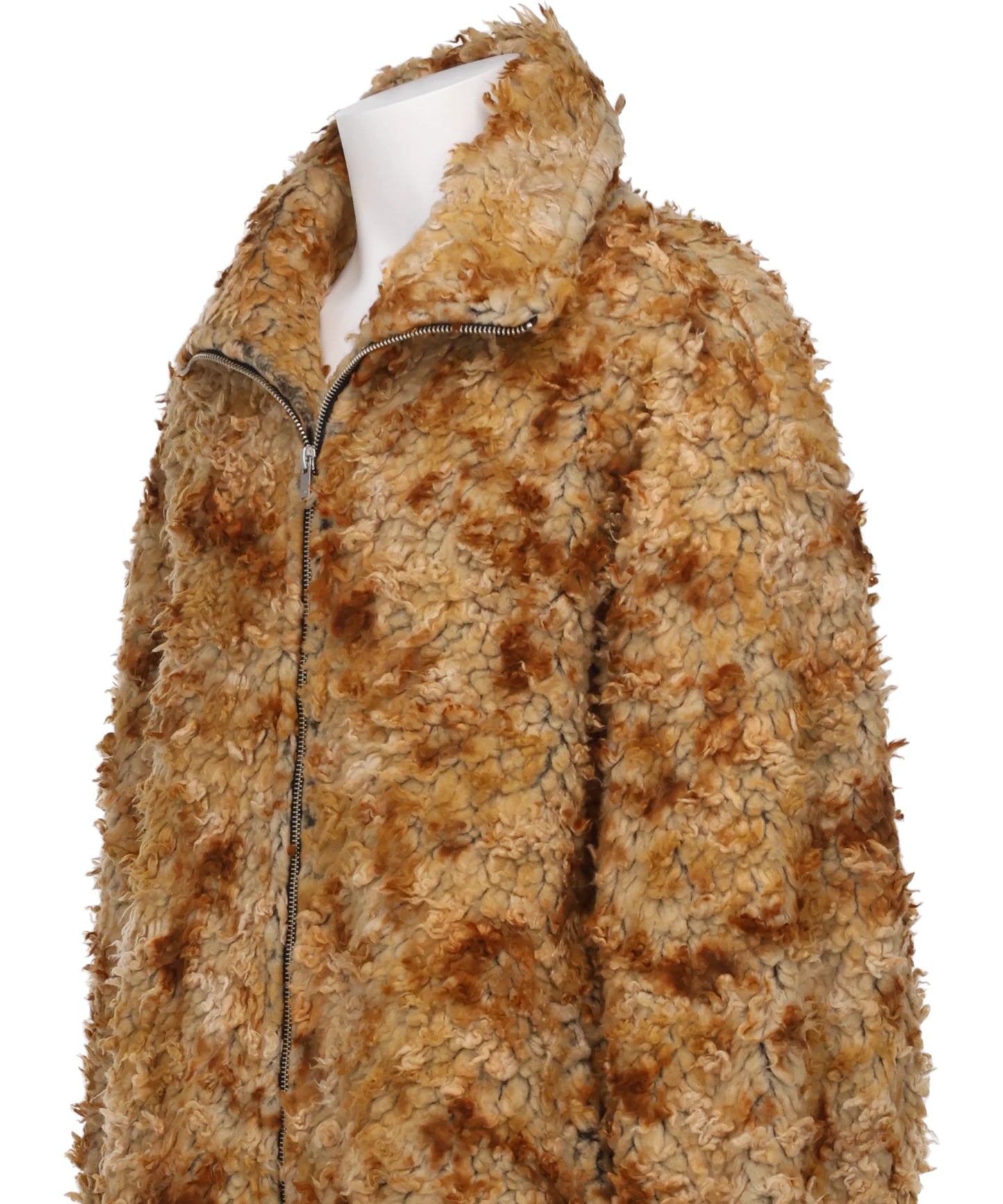 JACQUARD BOA STAND COLLAR ZIP BLOUSON