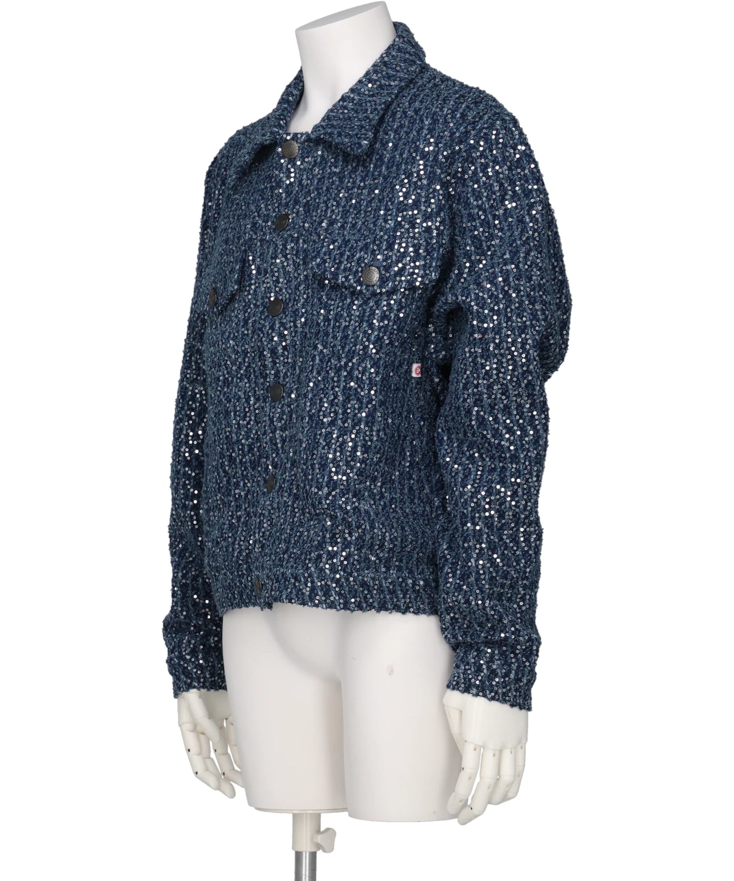 DISTRESSED SEQUIN DENIM