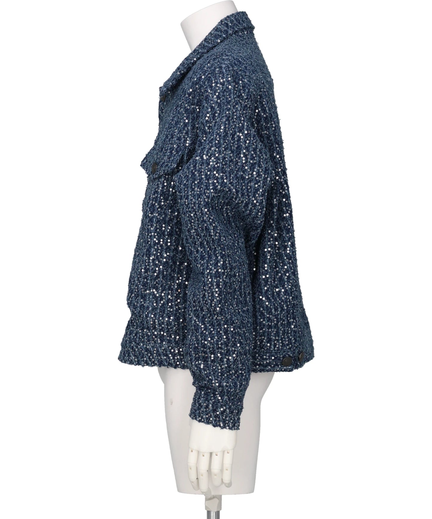 DISTRESSED SEQUIN DENIM