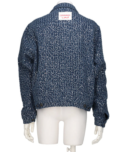 DISTRESSED SEQUIN DENIM