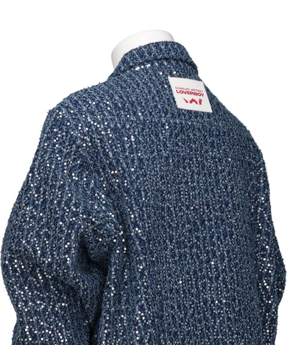 DISTRESSED SEQUIN DENIM