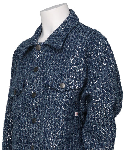 DISTRESSED SEQUIN DENIM