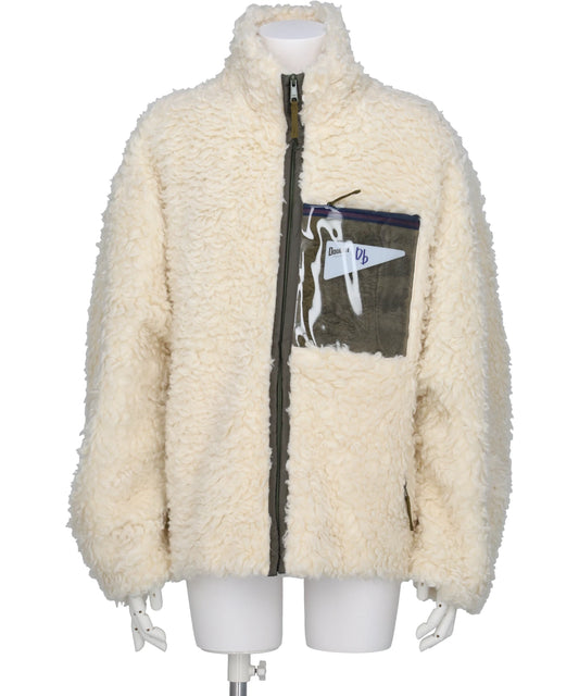 doublet(ダブレット) HEMP FAUX FUR ZIP-UP JACKET