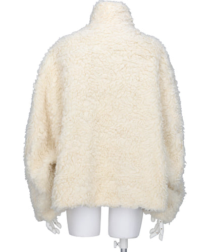 HEMP FAUX FUR ZIP-UP JACKET