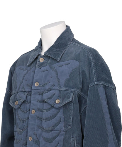 BONE APPLIQUE CORDUROY JACKET
