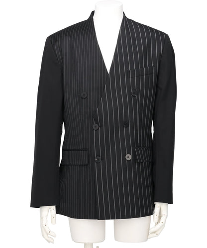 ERNEST W.BAKER(アーネストダブルベーカー)PATCHED PIN STRIPE LAPELESS BLAZER