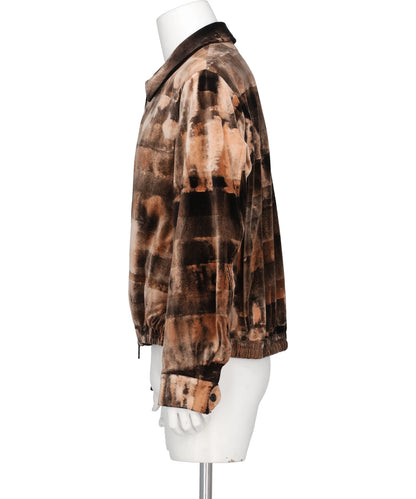 HAND-BLEACHED VELVET ZIP BLOUSON