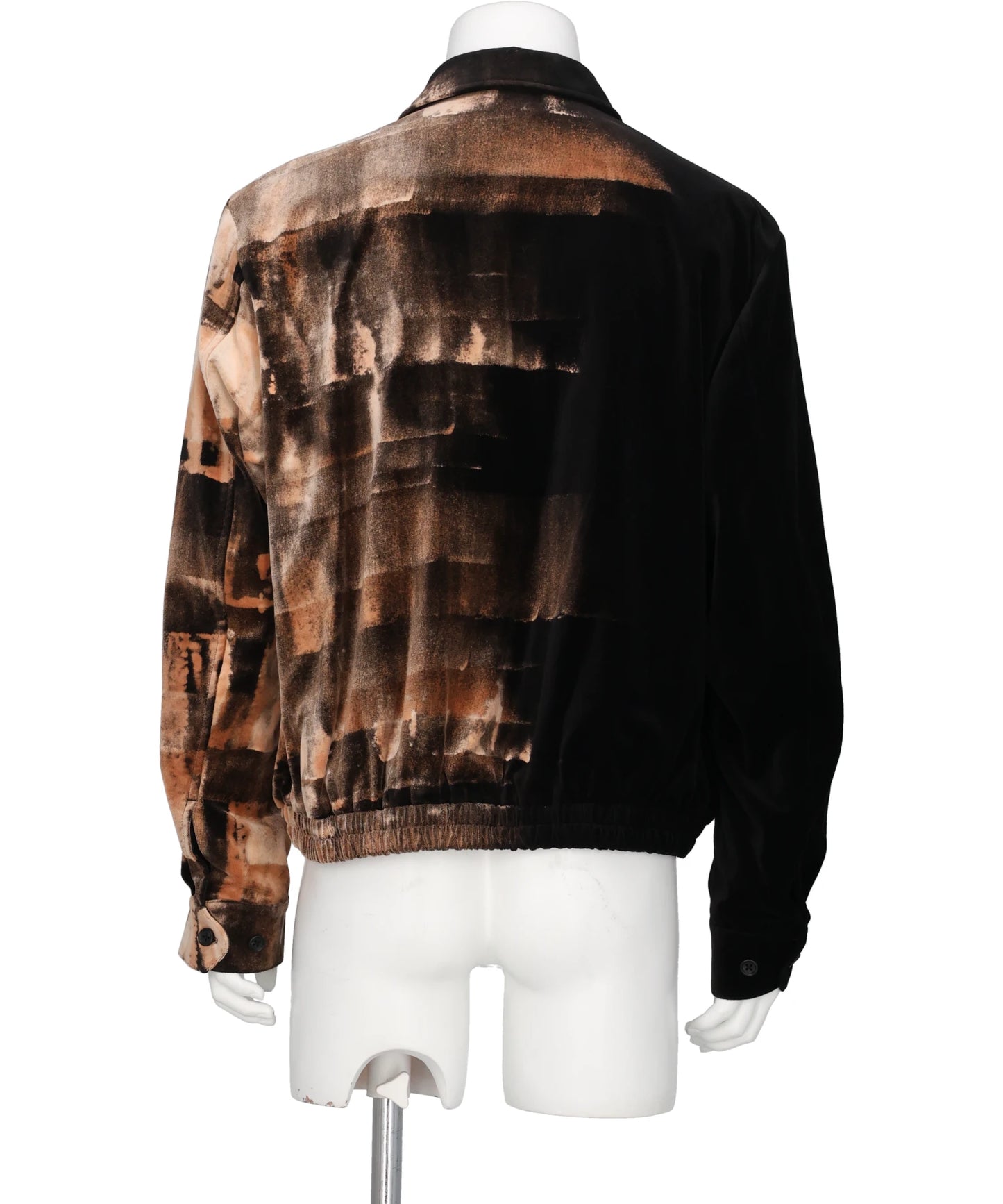 HAND-BLEACHED VELVET ZIP BLOUSON